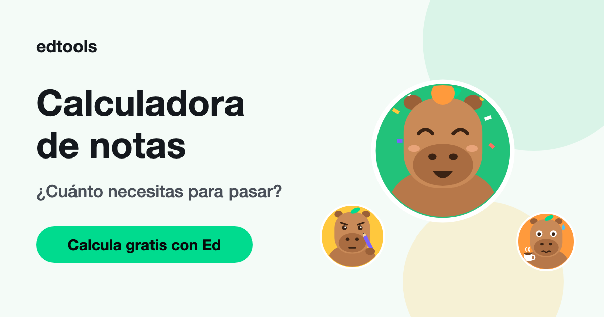 Calculadora de notas con Ed, el chigüiro de Edtools